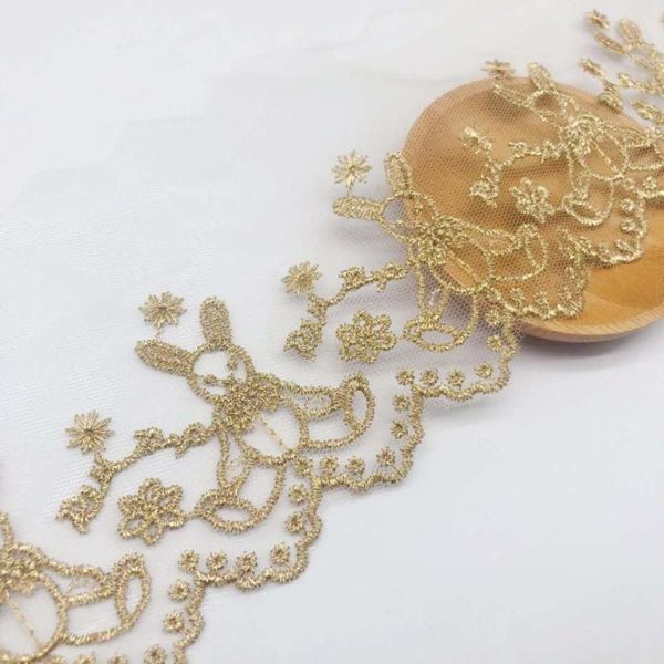 

ribbon 2yards soft ivory mesh gold thread polyester fabric venise lace trim embroidery sewing crafts doll material edge, Pink;blue