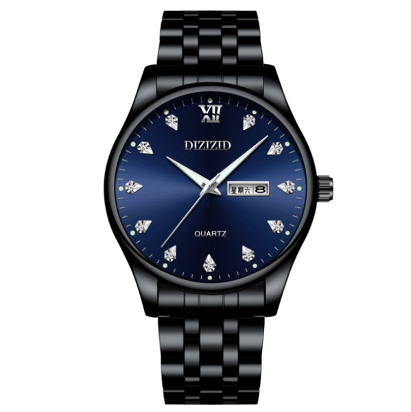 

wristwatches dizizid mens watches quartz clock men's watch men calendar fashion wristwatch waterproof business full steel, Slivery;brown