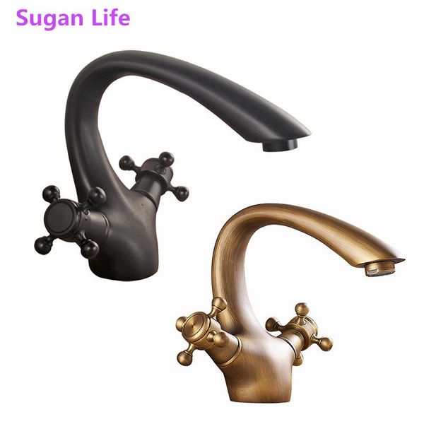 

bathroom sink faucets sugun life soild double handle control antique faucet kitchen basin mixer tap cold bath water