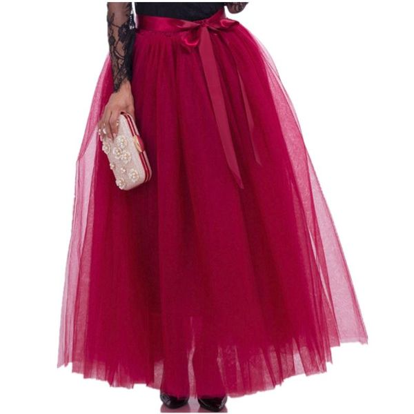 

skirts skirt long tulle women floor-length vintage party ball gown jupes femininas, Black