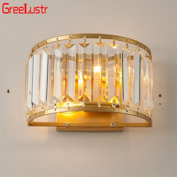 

wall lamp crystal led modern sconce stair glod indoor lighting fixture for home living room decoration bedroom inside