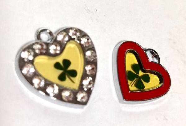 

50 pcs vogue lover four-leaf clover charming shamrock pendants heart jewelry, Silver