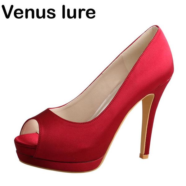 

very high platform party wear shoes for women open toe wine red color dress, Black