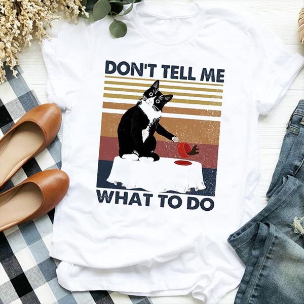 

cat cartoon striped cute womens t shirts summer fall halloween print tee female shirt clothes graphic, White
