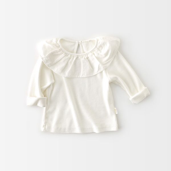 

girls blouses cotton shirts kids long sleeve ruffle collar spring autumn children clothes baby girls blouse tee, White;black