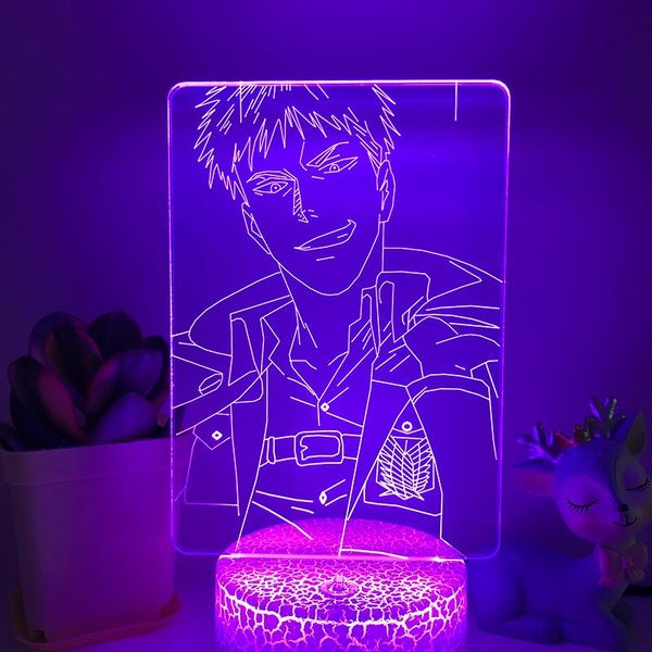

night lights jean kirstein figure illusion 3d led light for anime attack on titan kids bedroom decor 16color table lamp child gifts