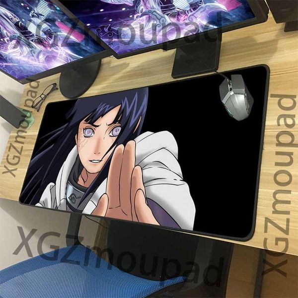

mouse pads & wrist rests xgz large pad black lock edge naruto cute girl hinata computer custom logo table mat rubber non-slip internet cafe
