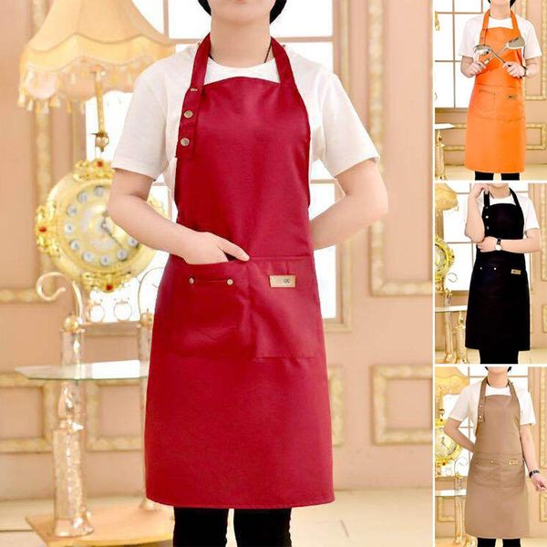 

waterproof canvas apron with pockets kitchen restaurant cooking accessories for men women fas6 aprons