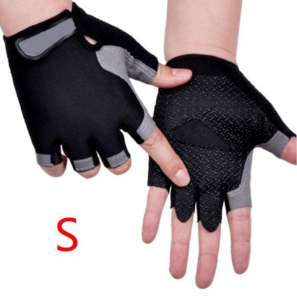 

silicone cycling gloves mtb road riding anti-slip anti-sweat half finger g32e, Black