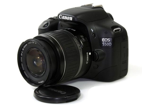 

digital cameras used, 550d 18mp slr camera (black) with ef-s 18-55 is kit lens, memory card, bag