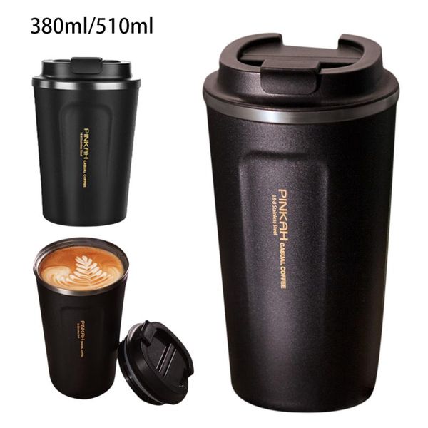 

water bottles thermocup 304 stainless steel coffee mug thickened bottle vacuum flasks thermo cup with lid for birthday gift 380/500ml
