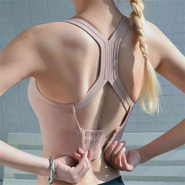 

new style button adjustable shockproof gathered running underwear beauty back sports bra, Black;white
