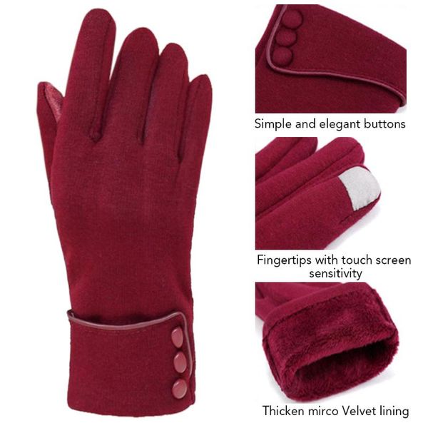 

ski gloves 1 pair winter thermal outdoor warm mittens touch screen glove full-finger hand warmers cold weather