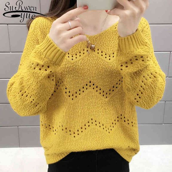 

spring fashion elegant knitted women sweater autumn v-neck long sleeve clothing blouses casual 5456 50 210521, White;black