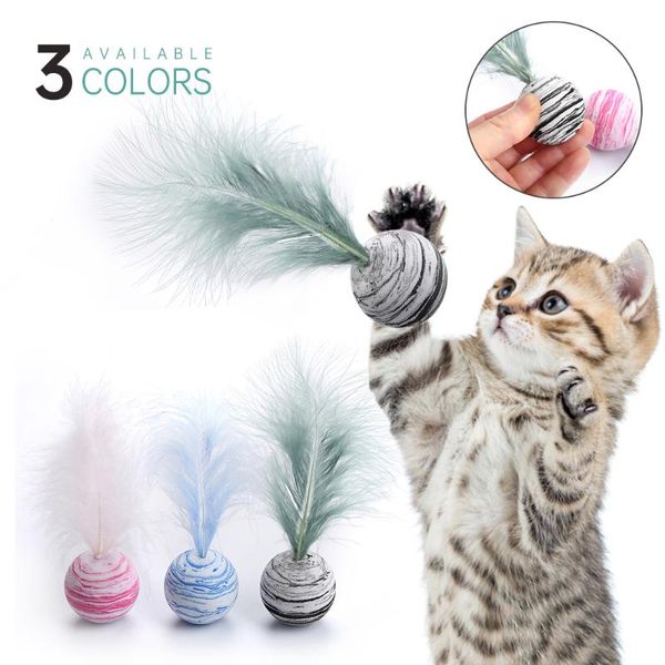 

cat toys toy star ball soft feather eva material light foam throwing funny interactive plush gift wand supplies