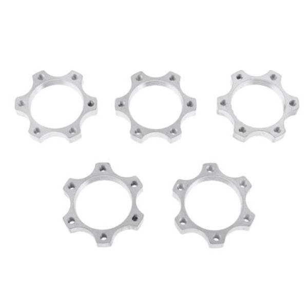 

tools 5 pcs aluminium alloy 44mm bicycle wheel threaded hubs nut 6 bolt disk disc brake flange adapter replacement part