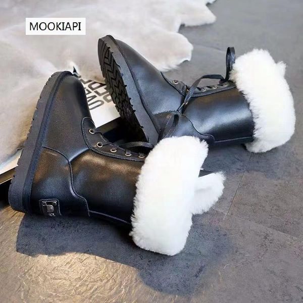 

boots the highest quality women's snow of australian brand, real sheepskin, natural wool, latest high-end shoes, Black