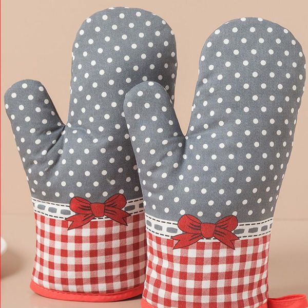 

oven mitts 1 pair cute non-slip cotton fashion kitchen cooking microwave gloves baking bbq potholders heat resistant