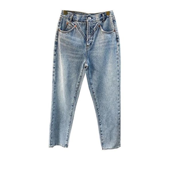 

women's jeans women pants 2021 spring and summer washed light skinny pencil, Blue
