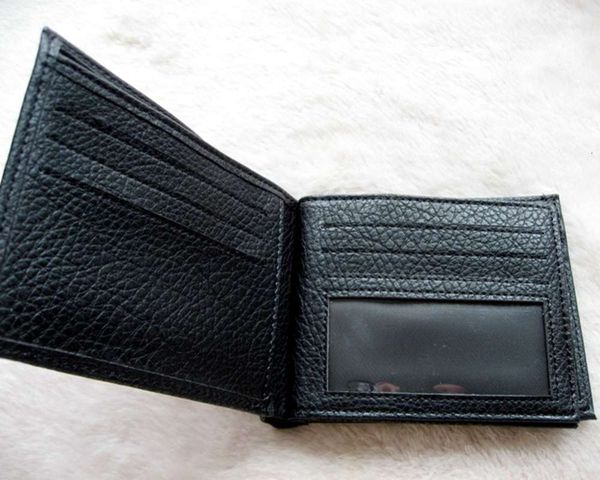 

the wallet handmade men's half fold multi function gift wallet suit bag magnetic wallet, Black