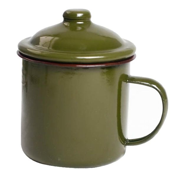 

mugs enamel water mug portable tea cup drinking retro style