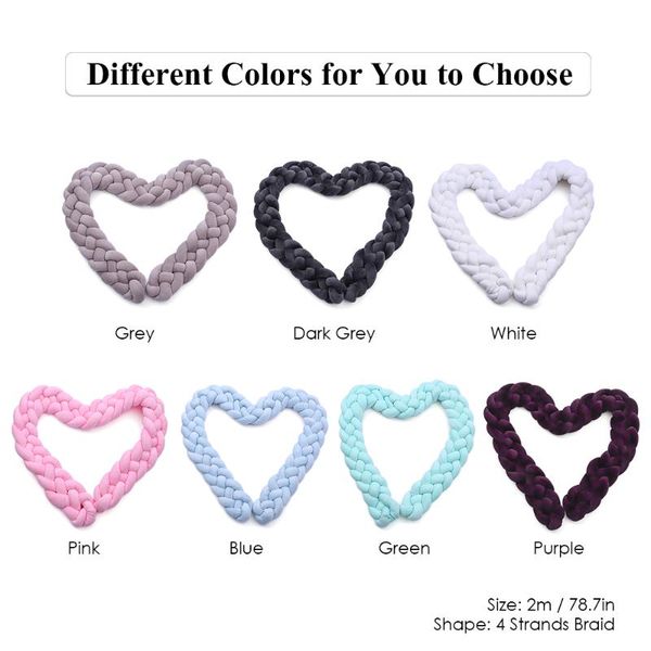 

baby crib bumper knotted braided handmade soft knot pillow pad cushion cradle decor born gift protector cotton bedding sets