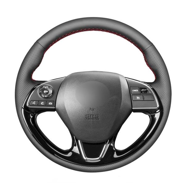 

steering wheel covers hand sew black pu artificial leather car cover for mitsubishi asx outlander mirage 2021-2021 eclipse (cross) 2021