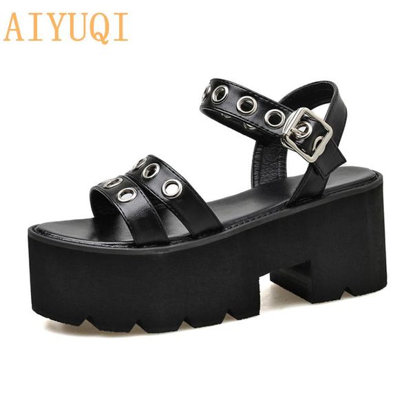 

women sandals pumps 2021 summer thick bottom platform fashion high-heel shoes, Black