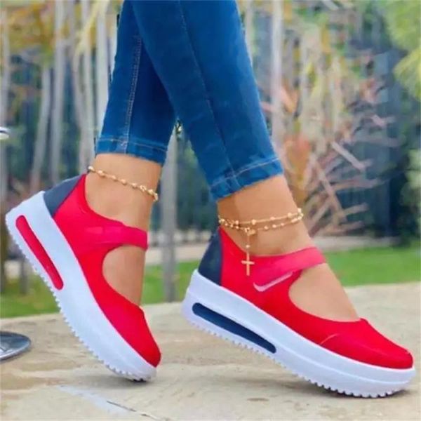

women's fashion casual classic color-blocking pu flat-heeled platform comfortable all-match sneakers 6kf109 sandals, Black