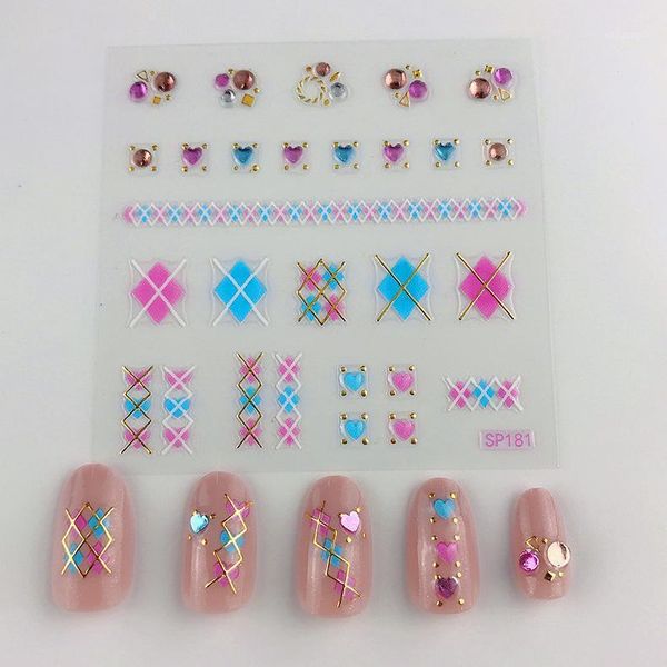 

sheet valentines manicure love flower nails art stickers crystal 3d rhinestone nail decoration sticker self adhesive decals1, Black