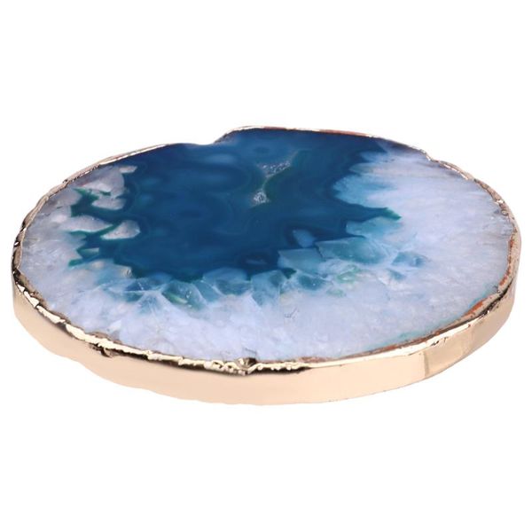 

decorative objects & figurines 1pc agate stone geometric round creative mug pad heat insulation
