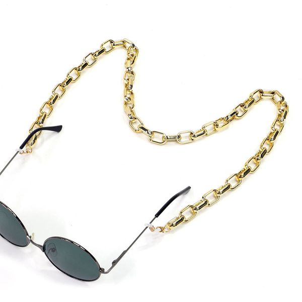 

2021 gold color punk metal eyeglasses chains hip hop sunglasses chain holder jewelry