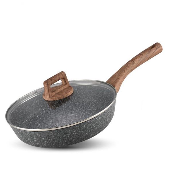 

pans stone pan household non-stick steak frying gas stove suitable for sending pot cover to send wooden shovel