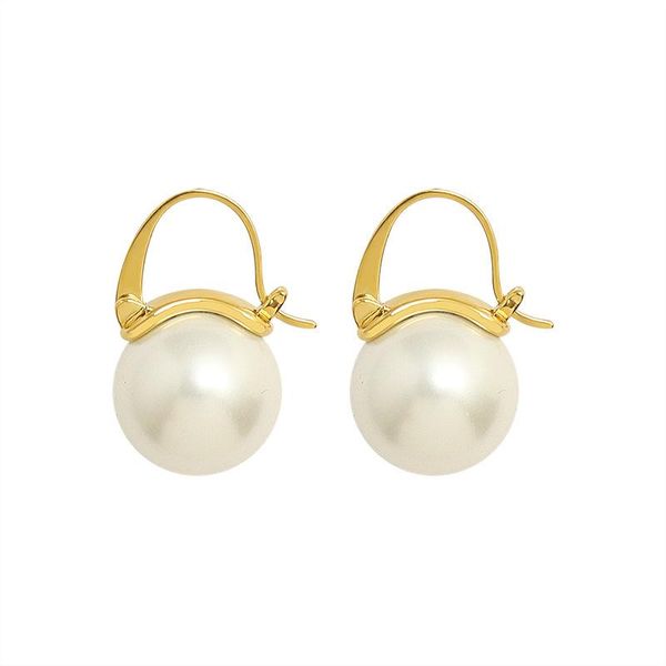 

hoop & huggie stainless steel style imitation pearl design gold goth earrings gift for women wedding accessories statement jewellery, Golden;silver