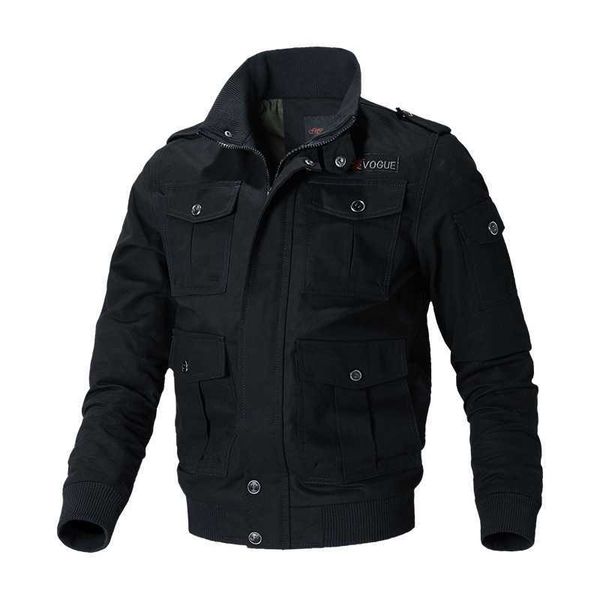 

2021 new thickened plush multi pocket large men's jacket, Black;brown