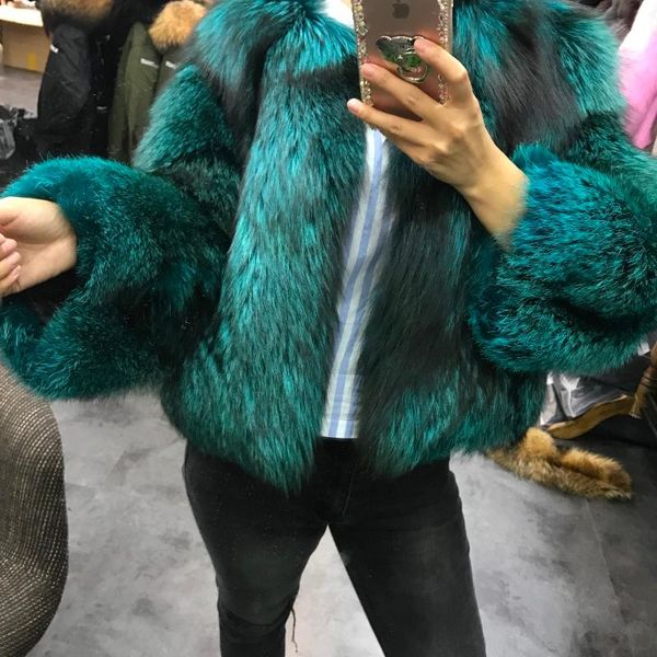 

women's fur & faux lady high street fashion women silver jacket, Black