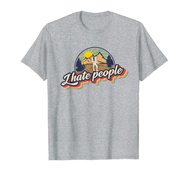 

love hiking i hate people tees - hiking vintage distressed t-shirt, White;black