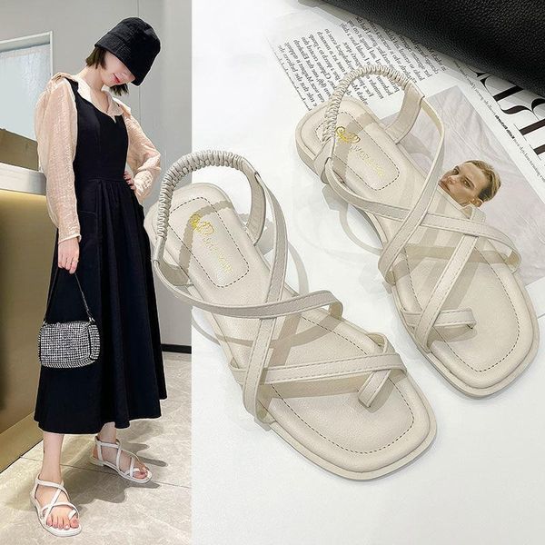 

sandals shoes women 2021 red flat summer women's sandales femmes sandalias, Black