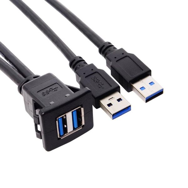 

video cables & connectors chenyang waterproof dual usb 3.0 extension latch mount car aux cable 1m for dashboard panel