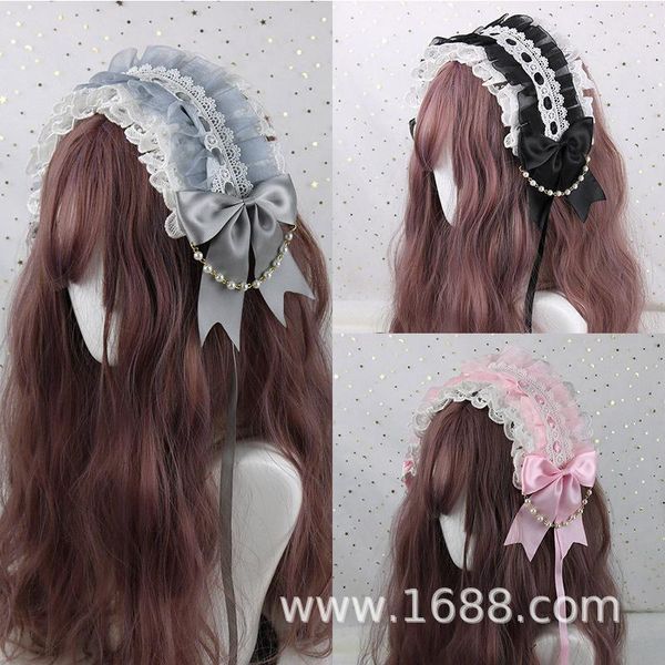 

white headpiece of lace lolita sweet wild hair band take angel street headbands girls accessories1