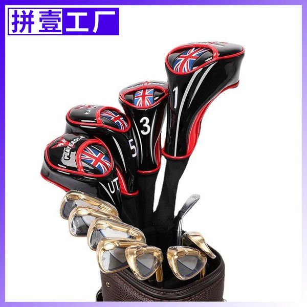 

club heads british pu woods protective cap set of 1/3/5 golf headcover