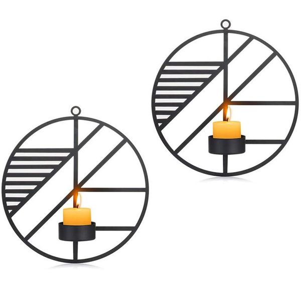 

-wall mounted candle sconces holder set of 2 round for wall decorations, livingroom holders