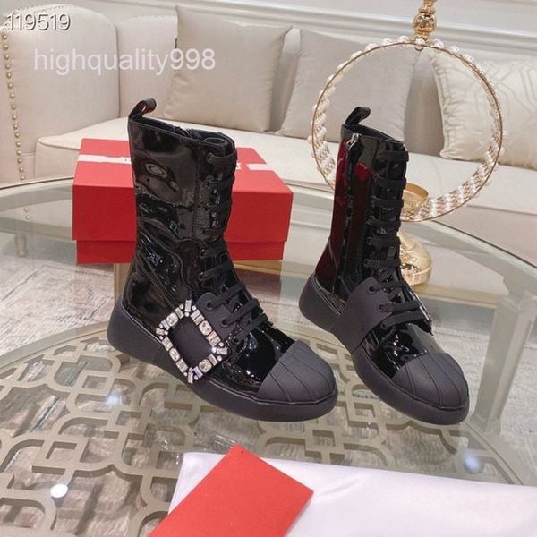 

boots high end quality autumn and winter cowhide lace up flat bottom martin boots women's short leisure medium, Black