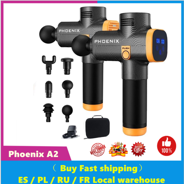 

phoenix a2 touch screen massage gun relaxing home charging dynamic stick with 6 heads suitcase