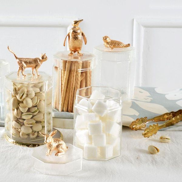 

storage bottles & jars glass jar with lid transparent bottle tank tea candy coffee beans cereals gift kitchen accessories