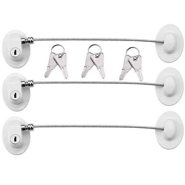 

pieces refrigerator door lock strong adhesive er file drawer child safety cupboard with keys (white) carriers, slings & backpacks