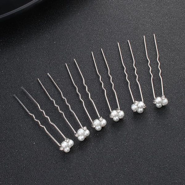 

hair clips & barrettes 2021 wedding jewelry european and american simple bride headdress pearl rhinestone hairpin pin accessories, Golden;silver