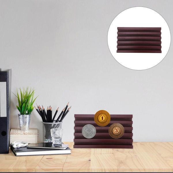 

coin display holder commemorative stand retro wood storage rack other home decor