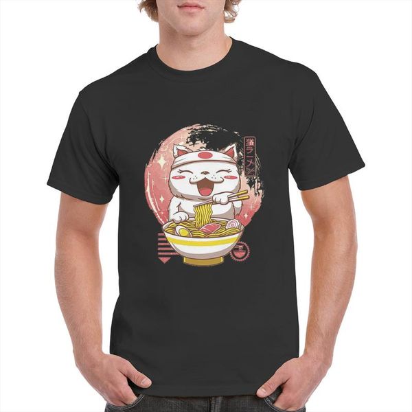 

men's t-shirts brand men's cat print t-shirt fashion casual short sleeve, White;black