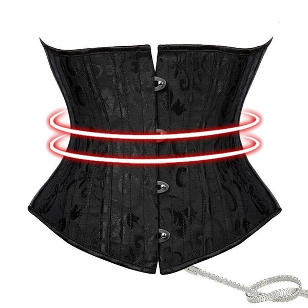 

women's shapers steel-bonded lower body steampunk black corset tight waistband belly sheath reducing girdles slimming products, Black;white